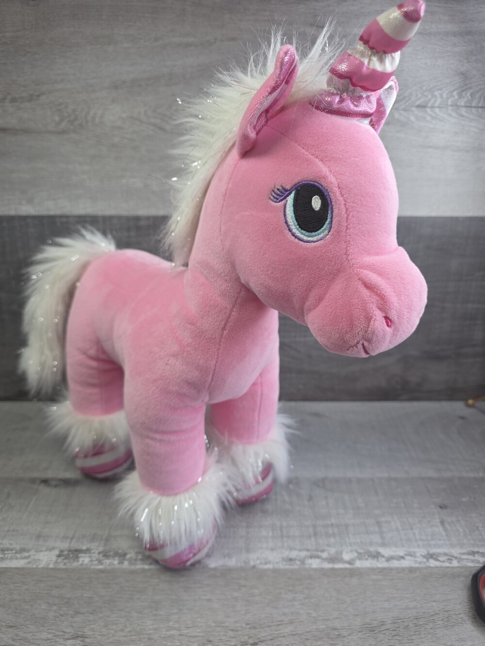 Build A Bear Candy Cane Swirl Unicorn Pony Pink Plush Stuffed Animal Horse g61